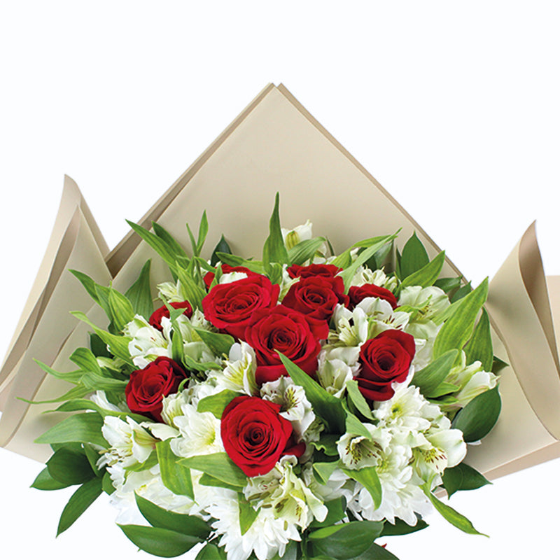 Ramo Grande de Rosas y Mables en Papel - Color de Rosas a Elección