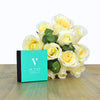 12 Rosas Blancas con caja de 4 Bombones - Firenze Rose™