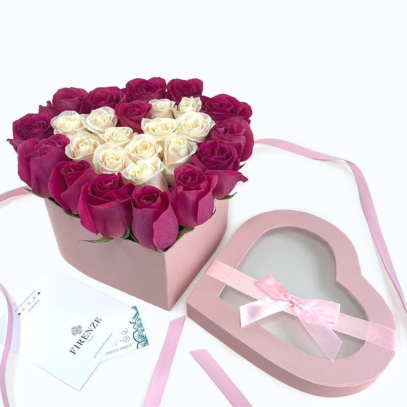 Caja Corazón con 12 Rosas Importadas F80