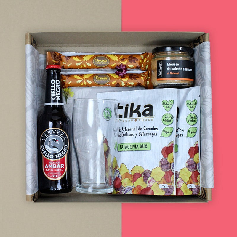 Caja de Regalos con Cerveza Cuello Negro / Pita Chips BOCANBOCA - Firenze Rose™