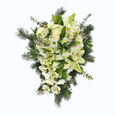 Cojín de Flores Blancas para Condolencias - Firenze Rose™
