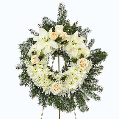 Corona de Rosas y Flores Pequeña - Corona de Defunción y Condolencias - Firenze Rose™