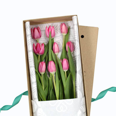 Caja con 9 Tulipanes - Firenze Rose™